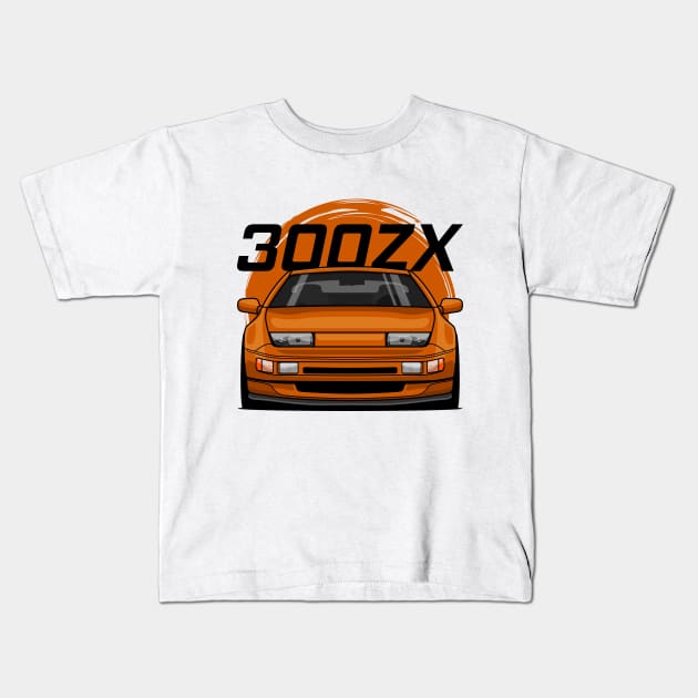 Orange 300ZX Z32 Kids T-Shirt by GoldenTuners